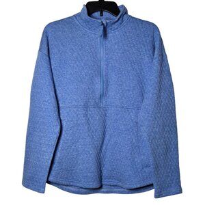 Eddie Bauer Womens Blue Long Sleeve Quilted Half Zip Pullover‎ Size Large Fall